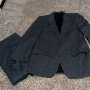 Burberrys' Vintage* 2 pc Suit Men 44** Coat 34 x 27 Pinstripe Wool